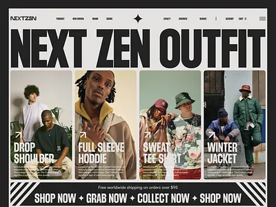 Next-Zen - Fashion Website clothingbrand design ecommerce ecoommerceclothingweb fashionuiuxwebsute fashionwebsite landing page design landingpage minimal modern design nextzenweb outfit outfitweb startup ui webdesign website zeyoxstudio
