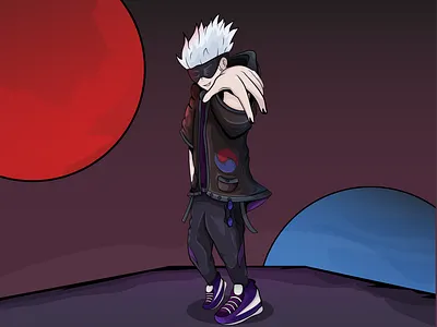 Satoru Gojo fanart vector 2d character design fanart gojo illustration jujutsu vector