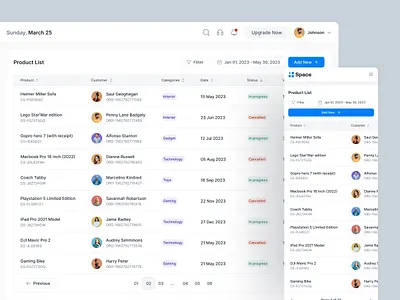 Customer Relationship Management (CRM) business chart crm dashboard design graph home input list menubar overview pie chart product product design saas sidebar table ui web app web application