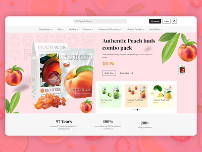 Hero Section for Candy Store branding butterfields candy store chocolate website dairy milk design ecommerce galaxy graphic design hero section landing page pink ui uiux web design