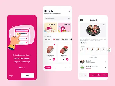 Sushimate app appdesign branding clean design foodapp interface sushiapp ui uiux ux