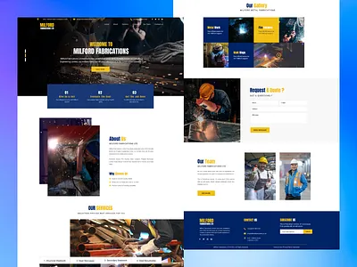 MILFORD FABRICATION LTD Landing Page branding graphic design logo motion graphics ui