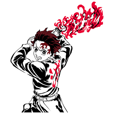 tanjiro demon slayer stencil