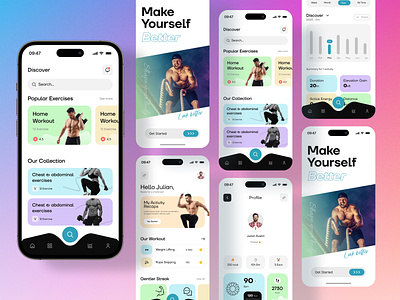 Fitness app interaction activity tracker appinterface appui fitness app gym health tracking healthcare healthy lifestyle ios mobile app mobile applications product ui user experience workout appui yoga