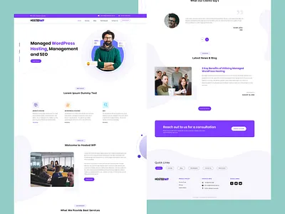 Hostedwp Landing Page branding graphic design logo motion graphics ui