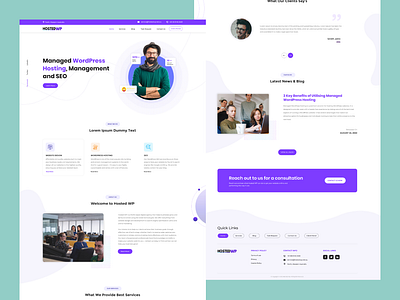 Hostedwp Landing Page branding graphic design logo motion graphics ui
