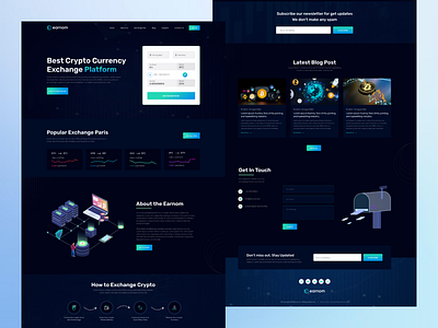 Earnom Landing Page branding graphic design logo motion graphics ui