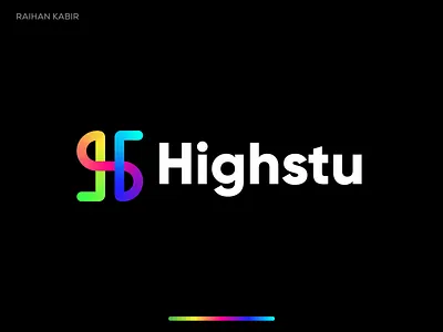 Highstu modern letter mark logo app brand brand designer branding color concept gradient hire hs logo icon identity letter logo logo logo design logo designer logo mark logo type modern logo