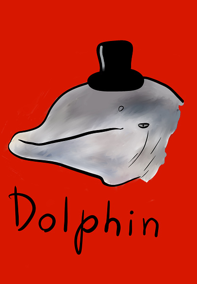 Elegant dolphin animal aquatic animal character dolphin dolphin with hat