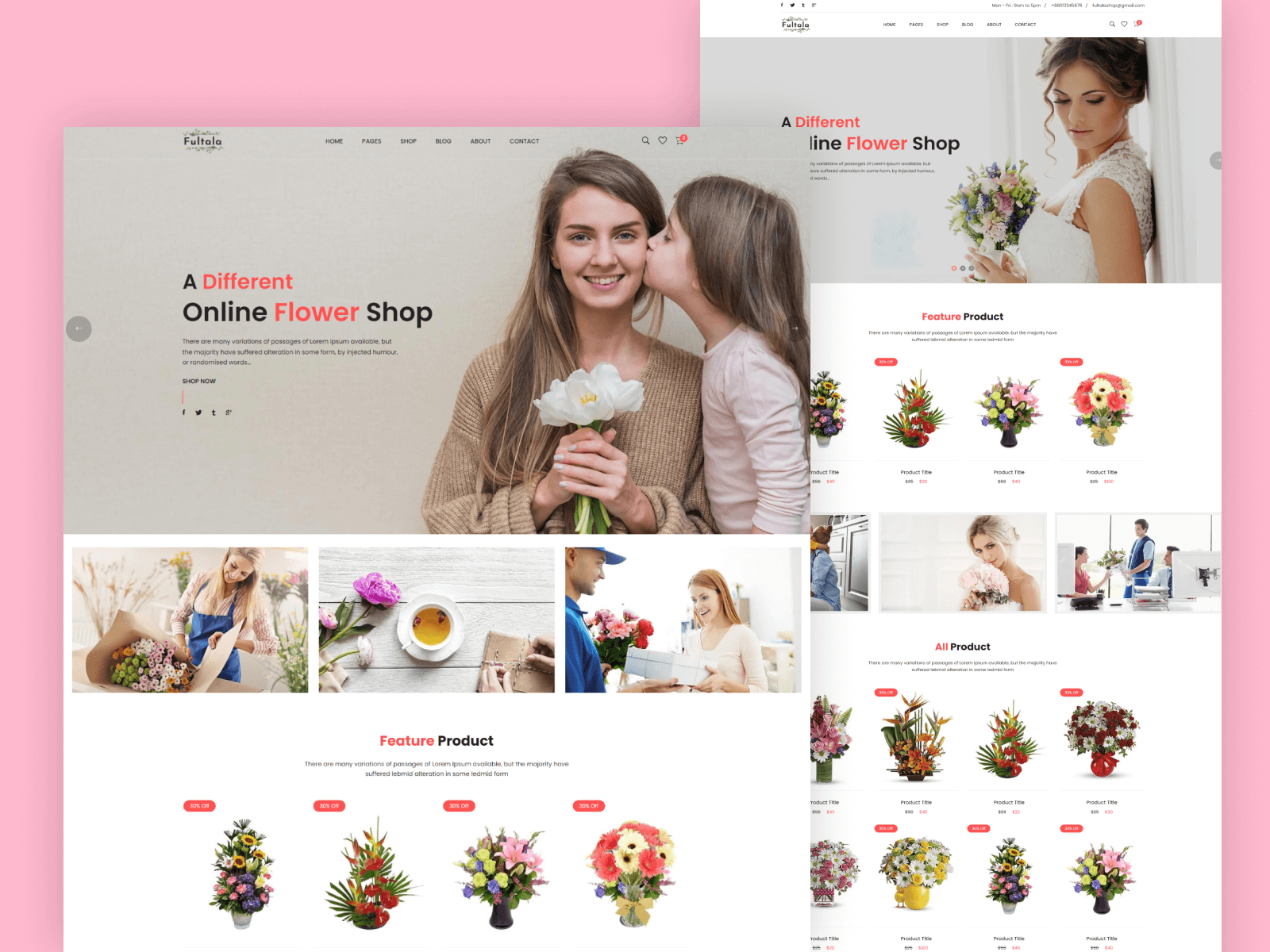 Flower Shop HTML Template Fultala by HasThemes on Dribbble