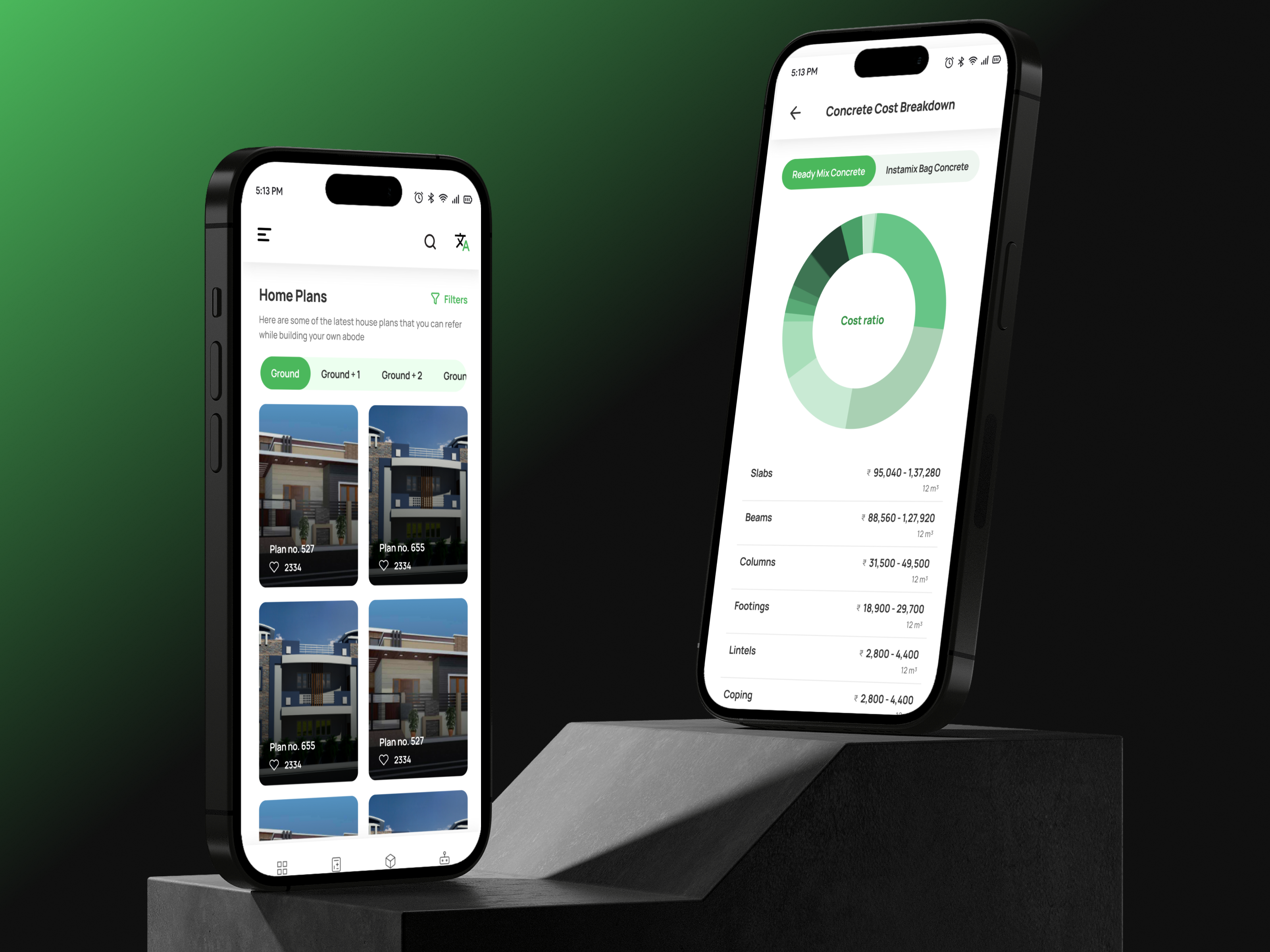 Construction Materials Company ambuja android design app design branding cement website construction app dark green design housing.com ios design magicbricks mobile design modern app design nuvoco ui uiux web design