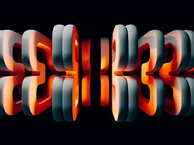 Line Transformations 2d 3d abstract art concept art design illustration lines orange render transform white