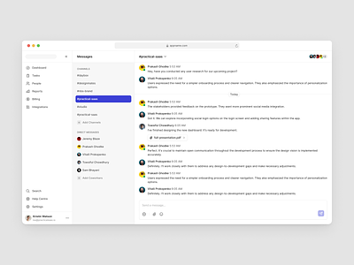 SaaS Design System - Messaging app chat clean dashboard design system messaging saas ui ui kit ux