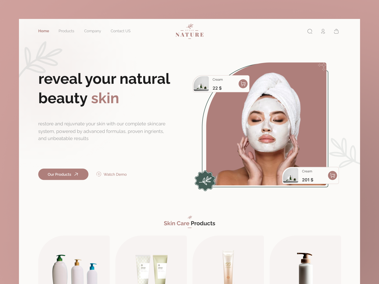 Skincare Website Design: Landing Page by samaneh sadeghi for Mimadesign ...