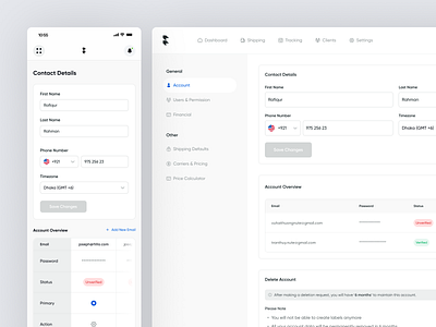 Shiply Cargo Shipping SaaS -Accounts admin admin panel analytics balance cargo courier dashboard delivery financial freight logistics product design saas shipment tracking transactions transportation uiux web app web design