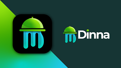 Dinna Logo app icon catering catering logo concept design dinna dinner fork gradient inspiration knife logo meal modern spoon swiggy uber eats vector zomato