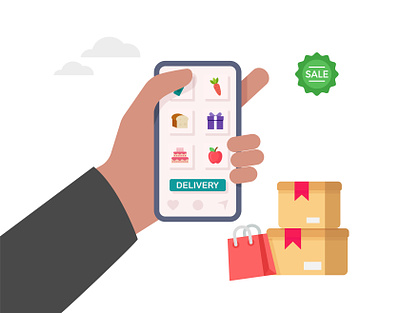 Online grocery shopping delivery service, ordering of food 👇🏼 parcel