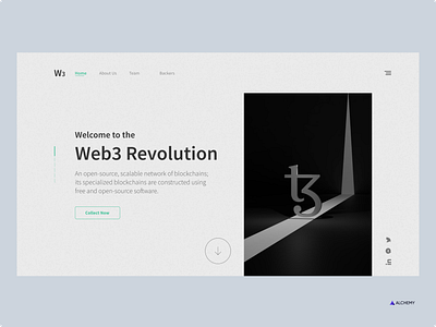 Web3 Revolution crypto design landing page ui web3