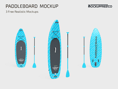 Free Paddleboard Mockup PSD Set free freebie mock up mockup mockups paddleboard photoshop psd sport template templates