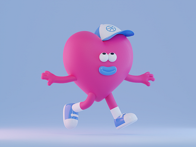Heart 3D Character 3d 3dheart artistondriblle artwork characterartist characterdesign creative design dribbble heart illustration
