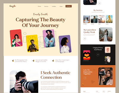 Photographer Web Landing Page article artist blog camera clean website design landing page landing page design lens personal website photographer photography photoshot portfolio simple landing page website design