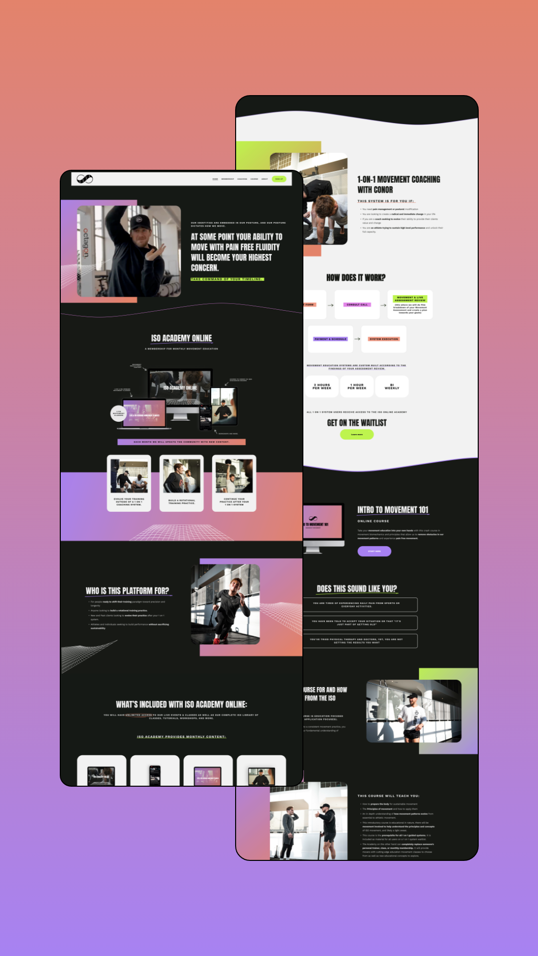 ISO Movement Web Design branding squarespace web design