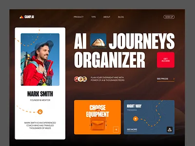Camp AI Website design interface product service startup ui ux web website