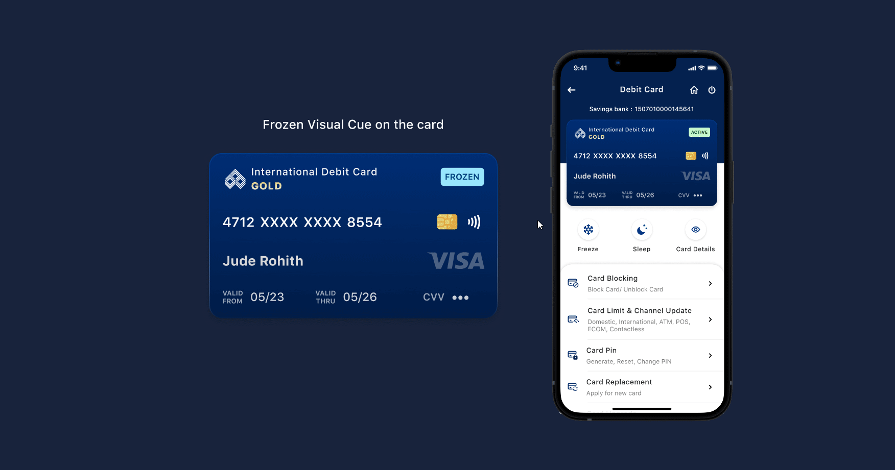 Debit card features IOB Redesign by Jude Rohith on Dribbble