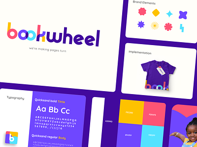 Bookwheel - Branding 3d animation app bookwheel branding colors design fonts graphic graphic design illustration landing page logo merchandise motion graphics ui ui design ux vector web