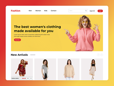 Fashion animation clean clothes creative design dribbble ecommerce fashion hero landing page online shoping ui uiux ux web website