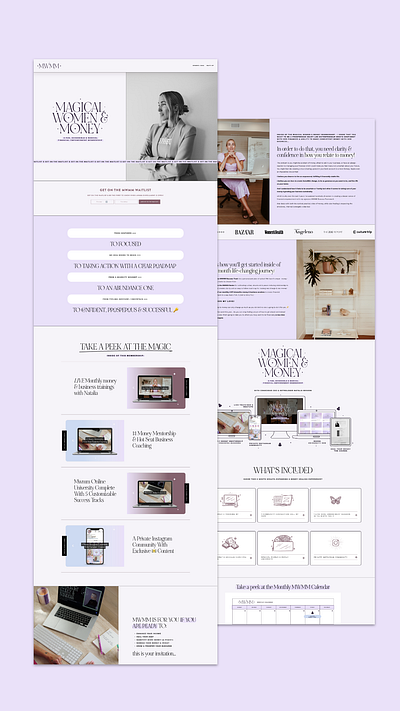 Magical Women & Money Brand + Sales Page branding logo page layout sales page