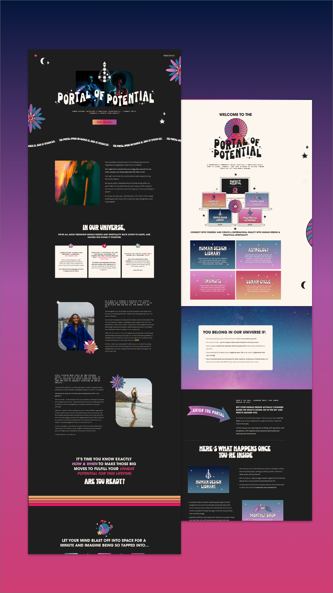 Portal Of Potential Sales Page branding page layout sales page squarespace