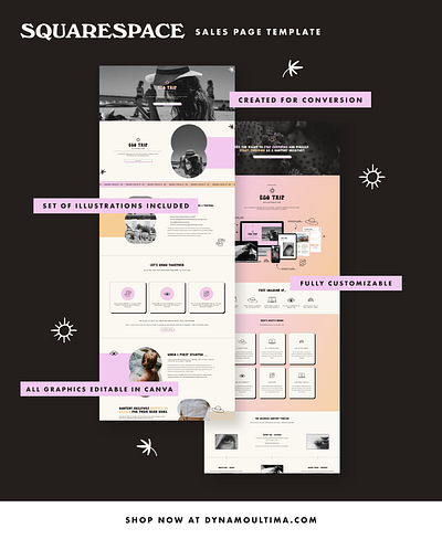 Ego Trip Squarespace Sales page Template page layout sales page squarespace template