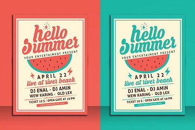 Hello Summer Party Flyer Template rnb