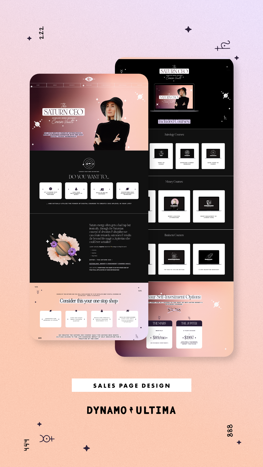 Saturn CEO Sales Page sales page squarespace web design