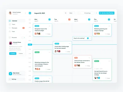Task Manager Calendar agenda app calendar clean minimal mobile schedule task manager tasks ui web white