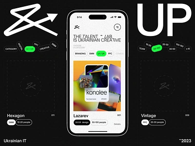 Mobile design UI for UkrainianPower | Lazarev. adaptation agency animation application choose creative design digital catalogue directory emotional design interactive list mobile mobile app motion graphics site storytelling ui ukrainian design ux