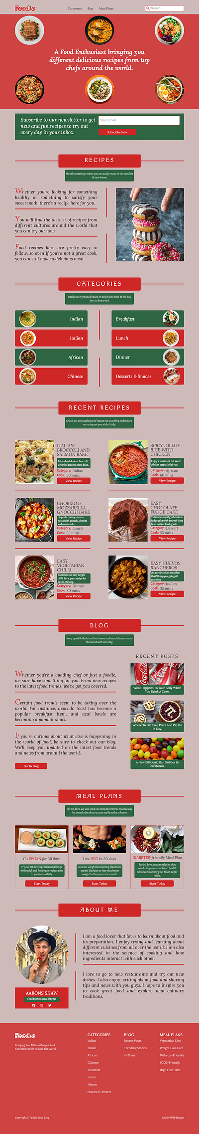 FOODIO FOOD BLOG blog concept website figma ui ux web design webflow