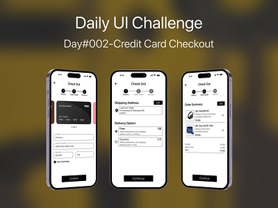 Daily UI Challenge (Credit Card Checkout) branding card carddesign checkout color dailyui design figma graphic design illustration logo mobile app mockup payment typography ui uiux ux uxui