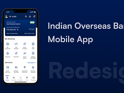 Indian Overseas Bank Re-design bank app product design redesign ui ux