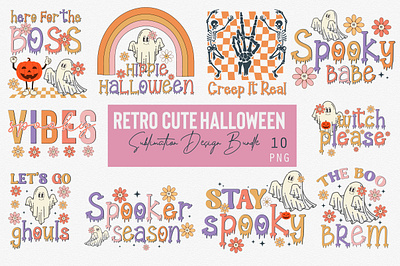 Retro Cute Halloween Sublimation Bundle firefighter