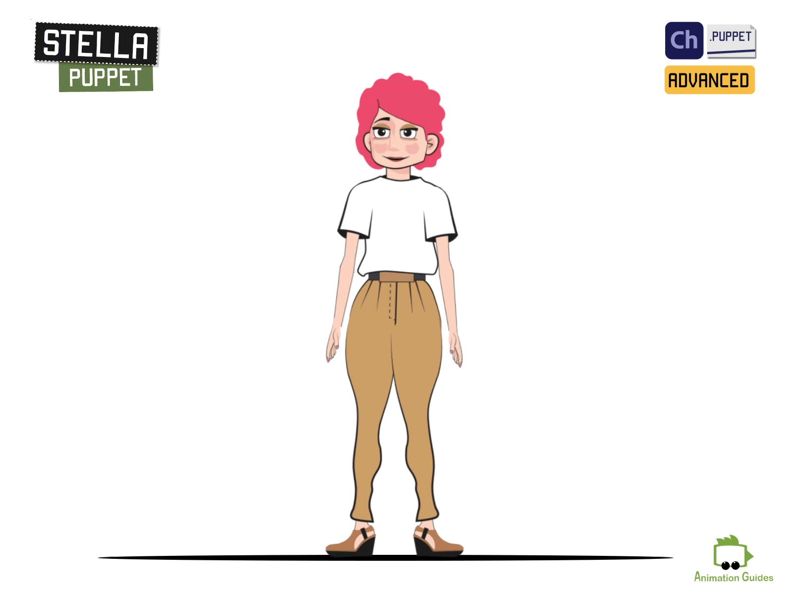 Meet Stella ✋ adobe character animator animated animation character character animator character design download female illustration puppet woman