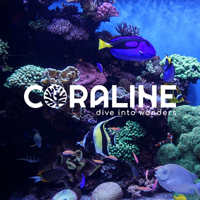 Logo - Coraline blue branding coral design environment fish graphic design illustration logo marine ocean reef sea typography vector wonder
