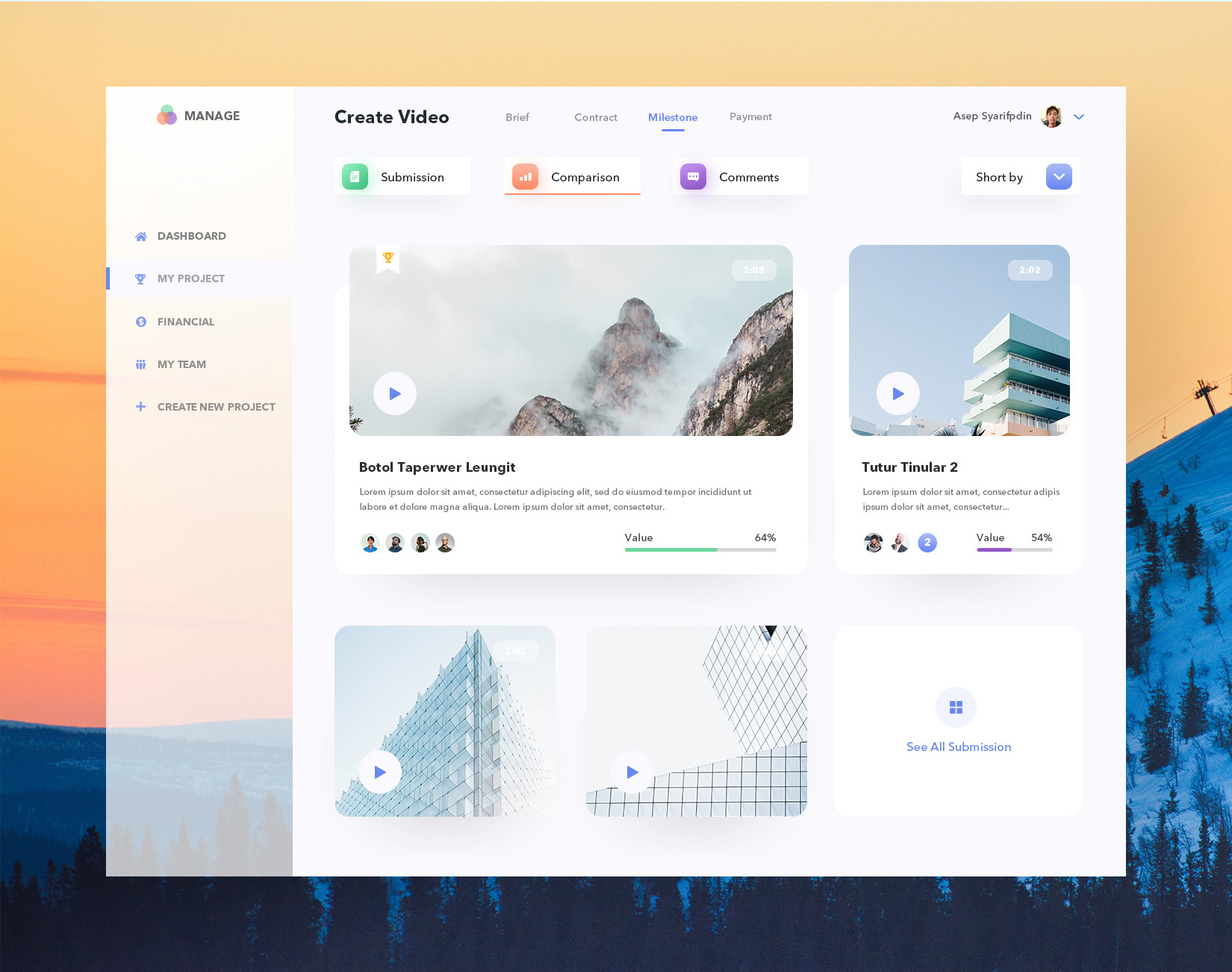 Management Dashboard app dashboard management minimalist simple ui ux website