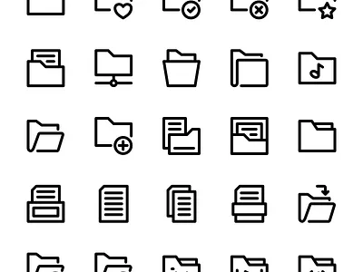 File and folder icon set archive design file folder icon icon design icon set iconography icons illustration logo ui vector
