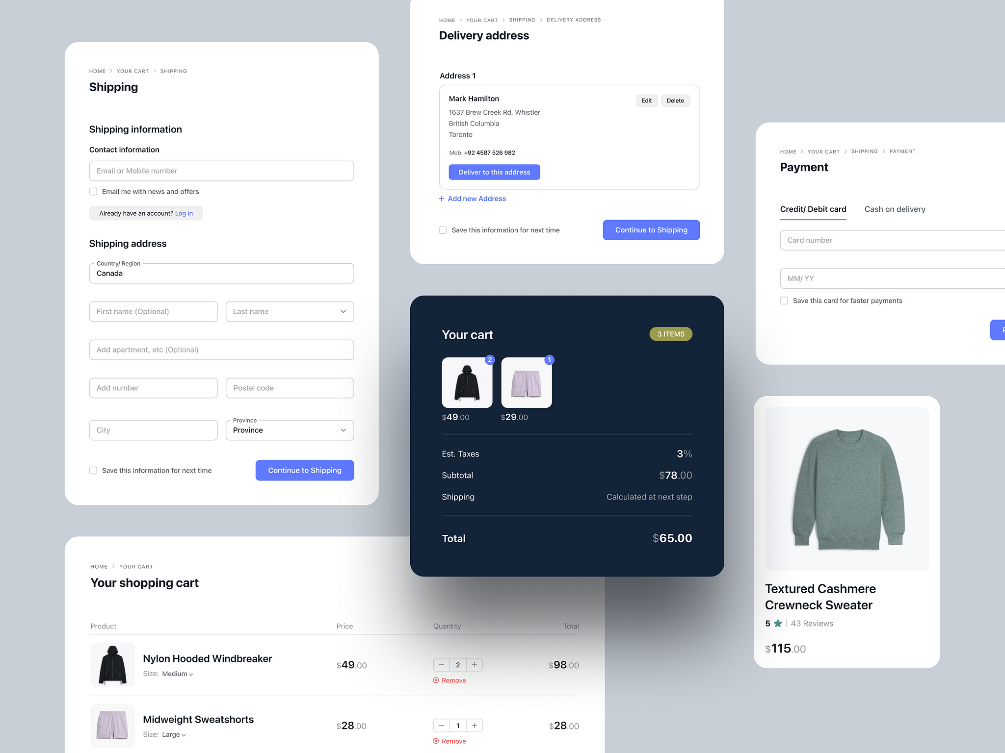 Ecommerce checkout form by Bipin Balan for Stead on Dribbble