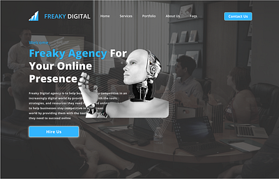 Digital Agency Landing Page UI Design 3d mockups branding dashboard design dribble figma freaky graphics design landing page logo ui ux