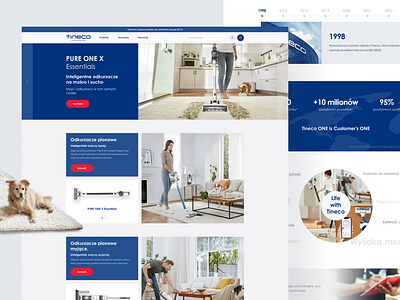 Online Store for Tineco: Provider of Smart Home Devices blue clean colors design desktop e commerce ecommerce figma online store red shop simple store ui ui design ux web website