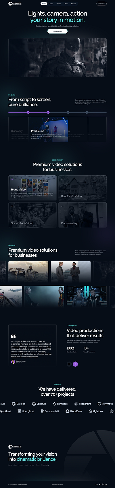 Cinevision figmatowebflow interactions uiux webdesign