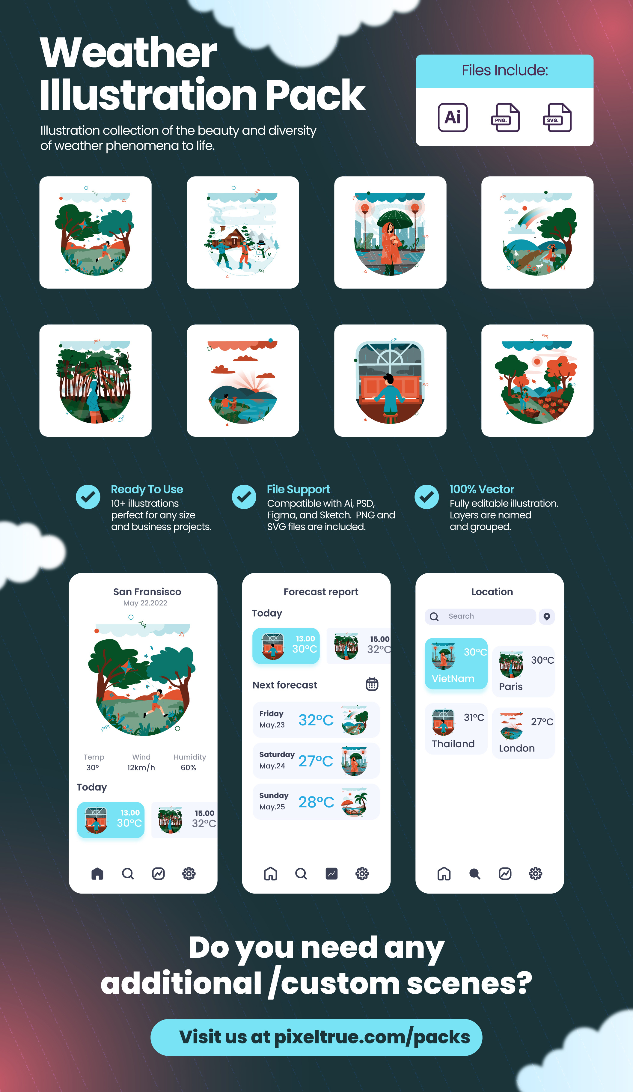 Weather Illustration Pack character design graphic design graphics illustration vector vector illustration